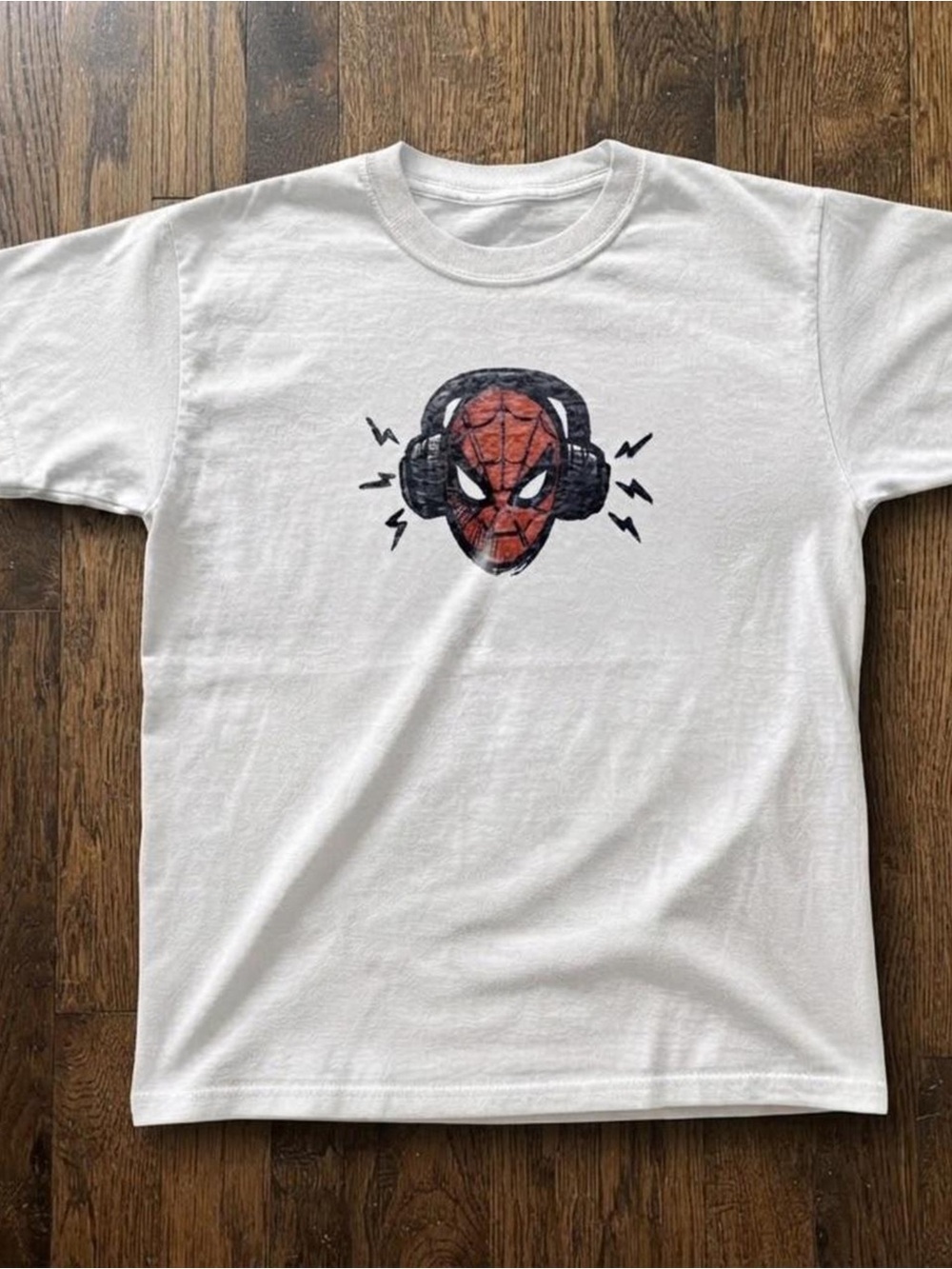 Gildan White Short-Sleeve Tee with Red Spiderhead Graphic
